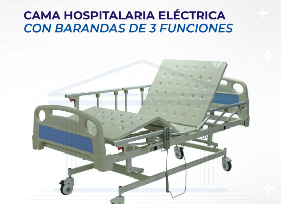 CAMA HOSPITALARIA ELECTRICA EN ABS CON BARANDAS DE 3 FUNCIONES